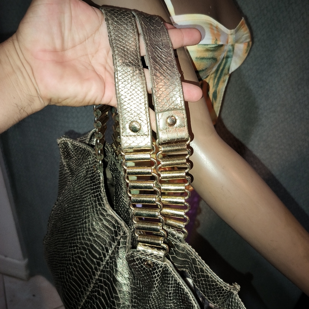 Ted Baker Snake Print Leather Limited Edition Golden Tote Bag. - Picture 11 of 16